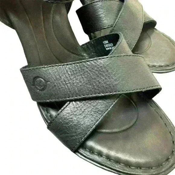 Born Hamada Wedge Sandal Leather Women Size 10 NEW - Picture 3 of 10